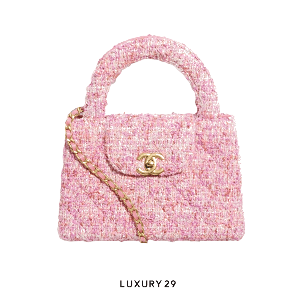 Chanel tweed shopping bag on sale